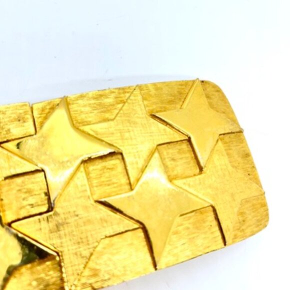 VINTAGE ACCESSOCRAFT NYC Gold Tone Star Belt Buckle Wide Statement 80s Runway main image 8